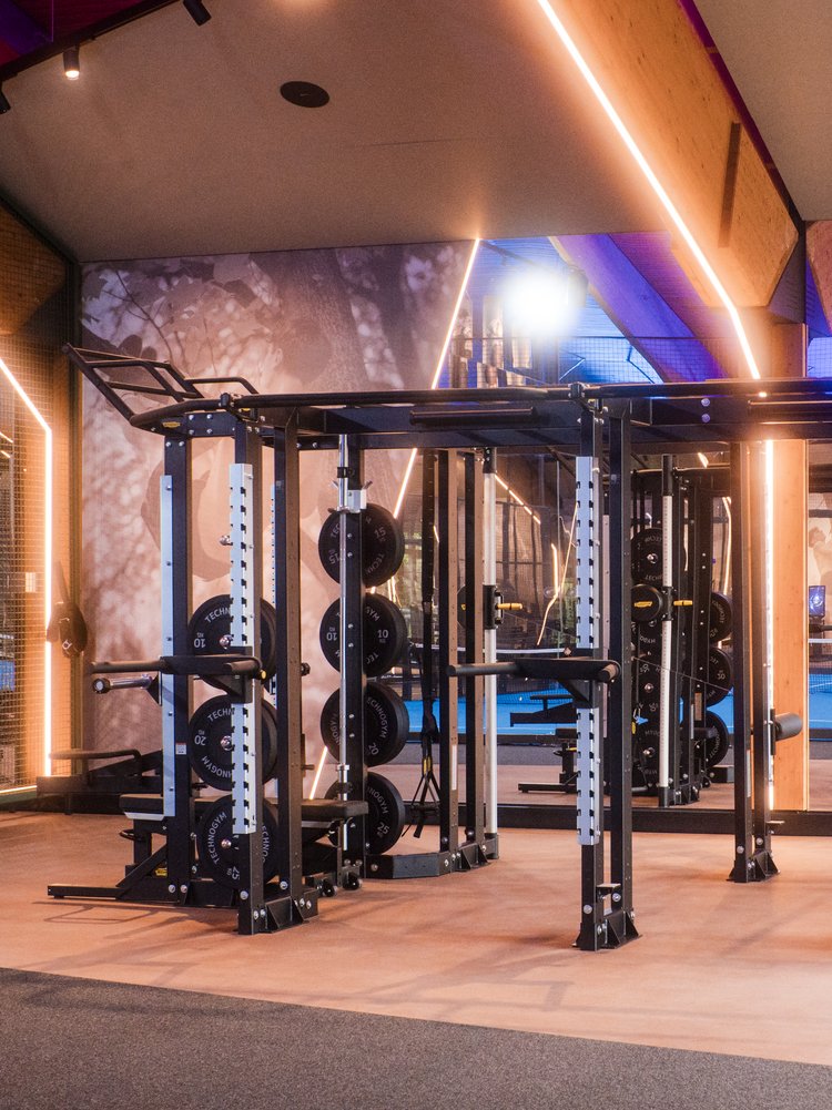 Technogym Gerät mit Gewichten für Klimmzüge und Liften